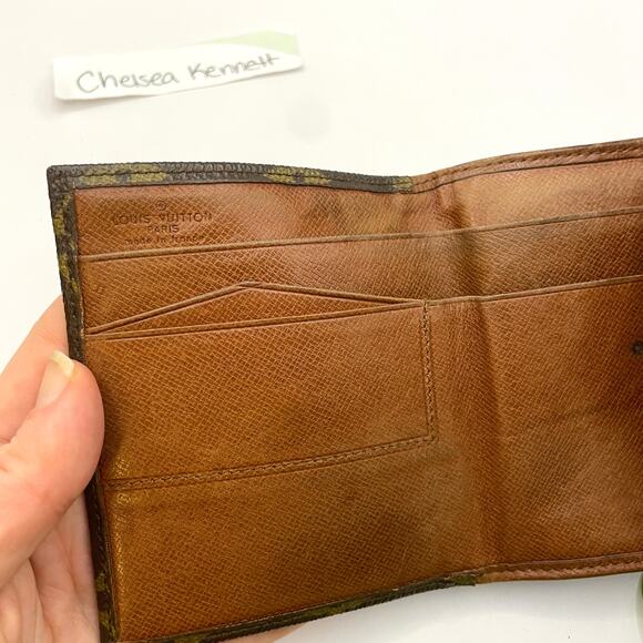 Louis Vuitton Bifold Vintage Square Elise Monogram Wallet Double Sided 0394 - Picture 10 of 12